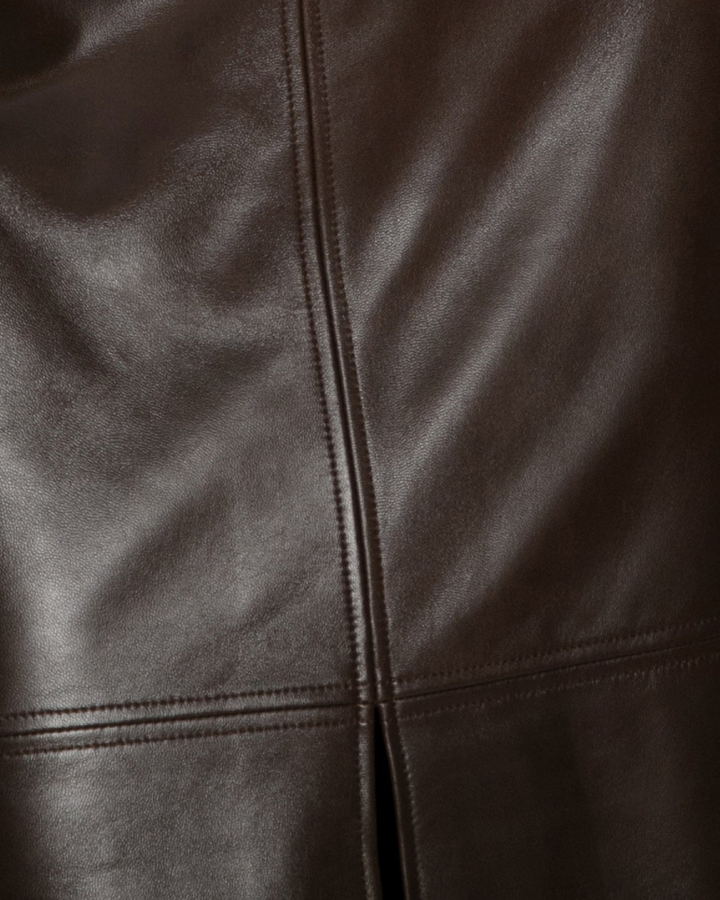 Understated Leather Pencil Skirt - Chocolate