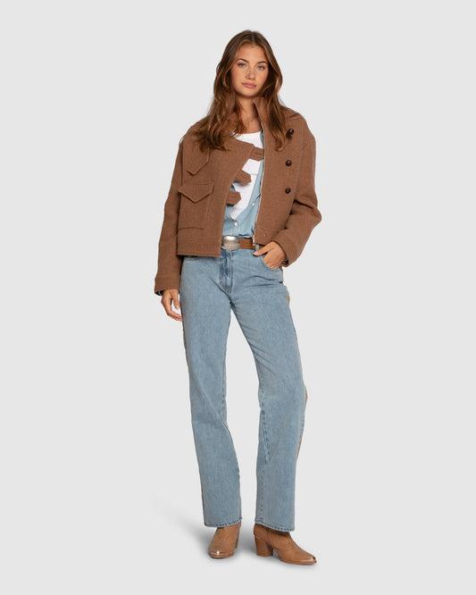 Rebel Mid Rise Side Stripe Denim Jeans - Light Denim Wash