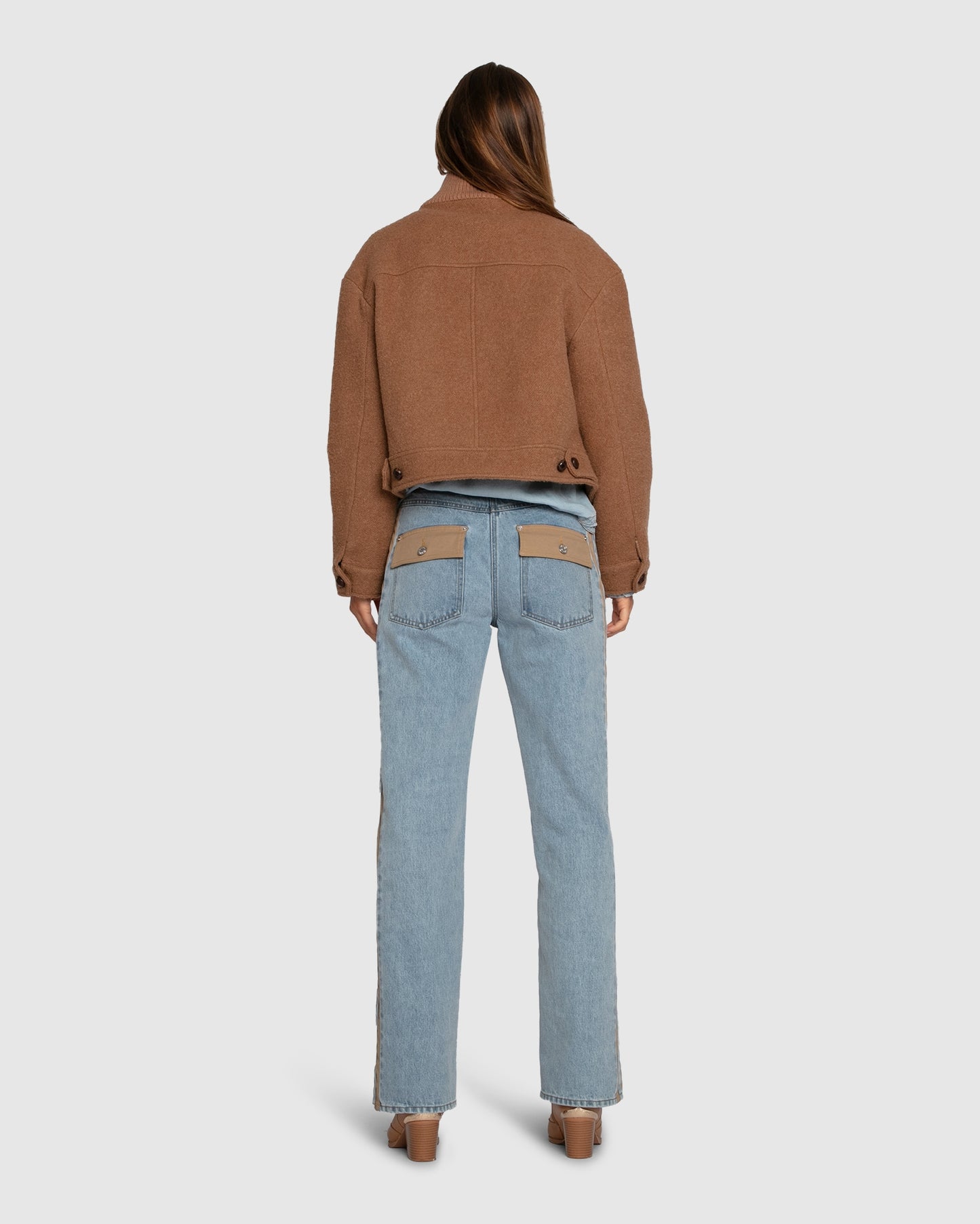 Rebel Mid Rise Side Stripe Denim Jeans - Light Denim Wash
