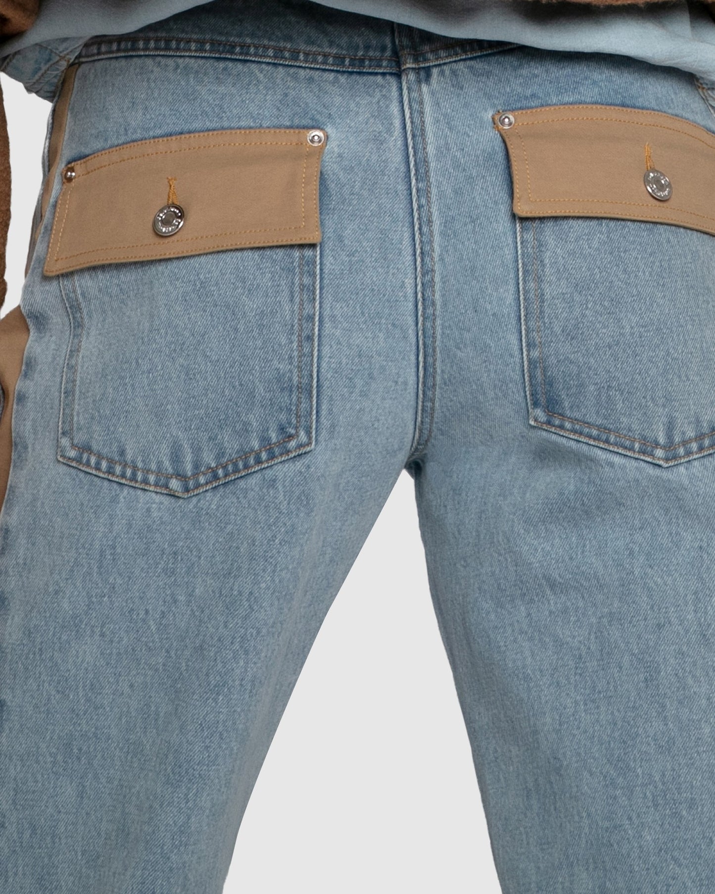 Rebel Mid Rise Side Stripe Denim Jeans - Light Denim Wash