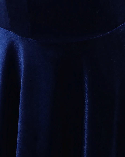 Loved You First Velvet Mini Dress - Navy