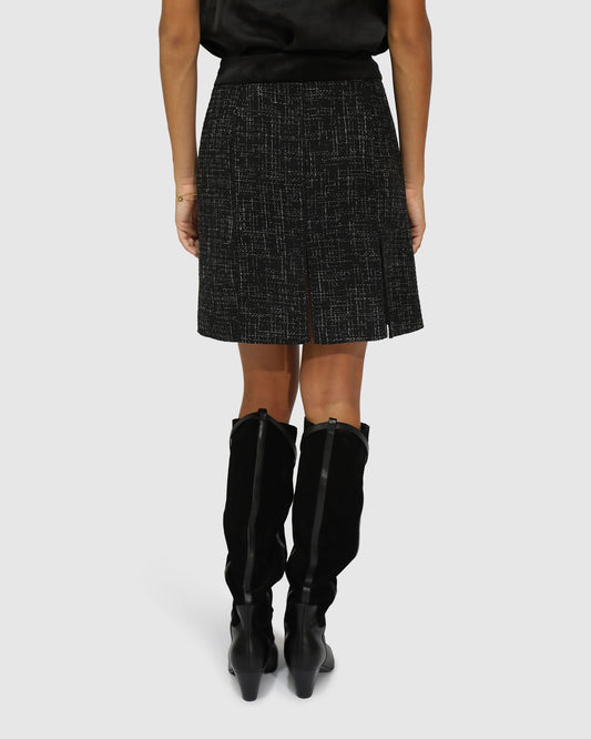 Set Me Free Tweed Skirt - Black