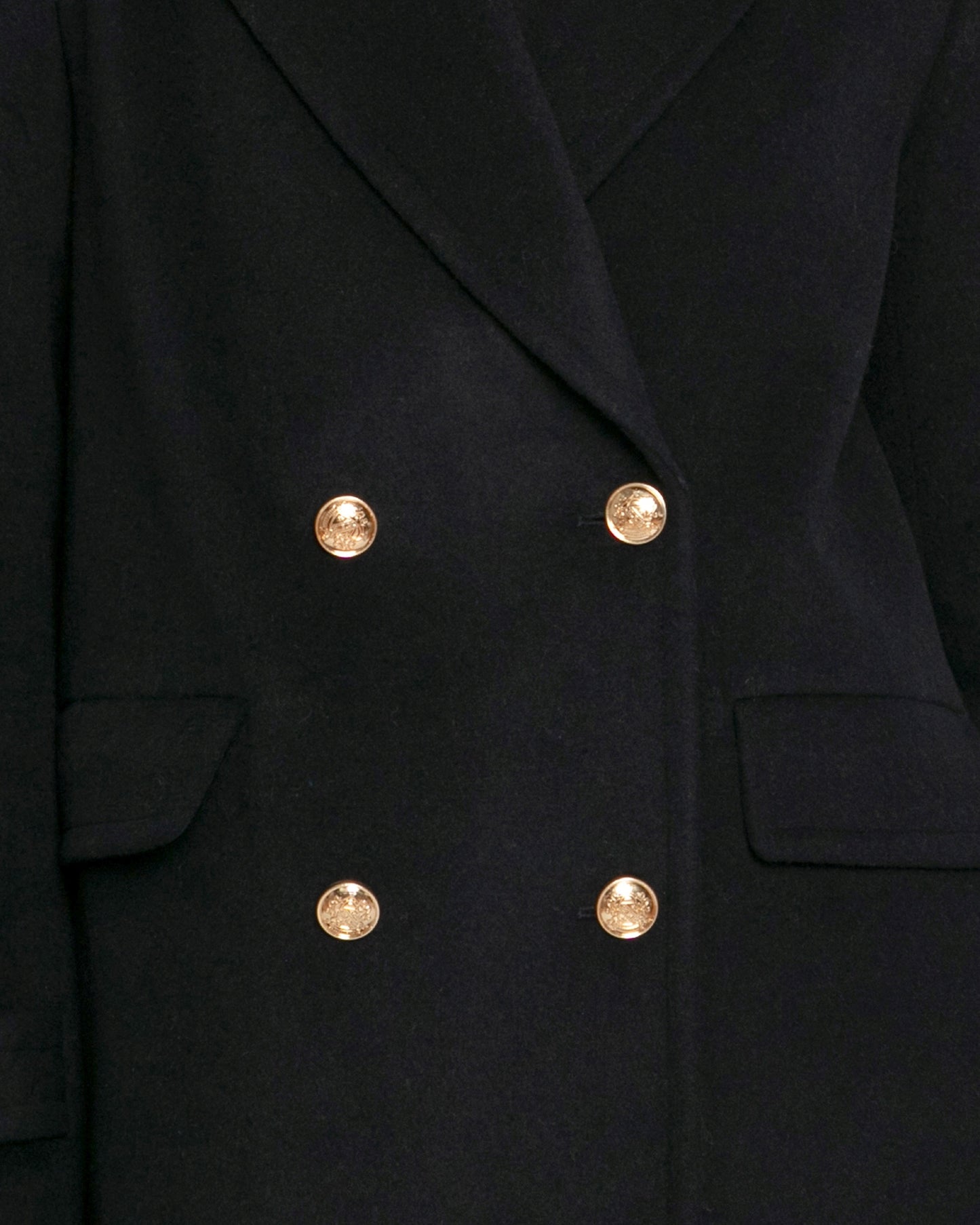 Harbour Military Wool Blend Pea Coat - Navy