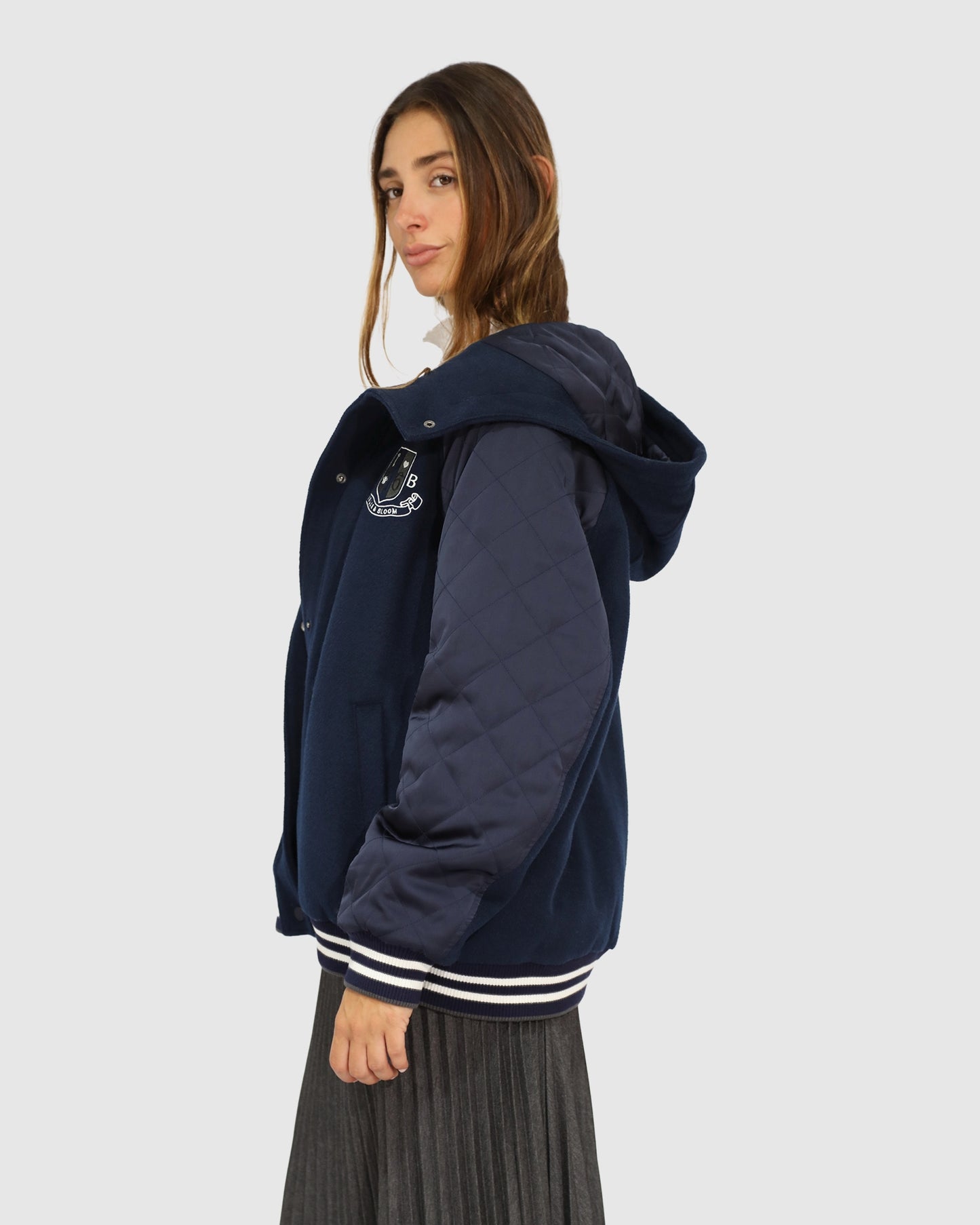 Remix Bomber Varsity Jacket - Navy