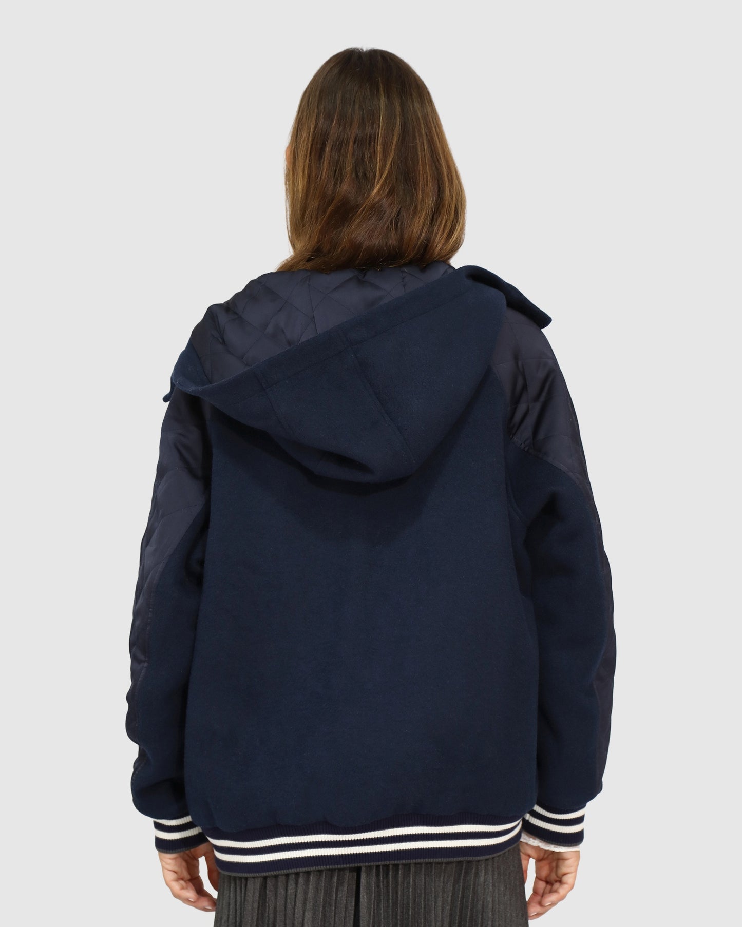 Remix Bomber Varsity Jacket - Navy