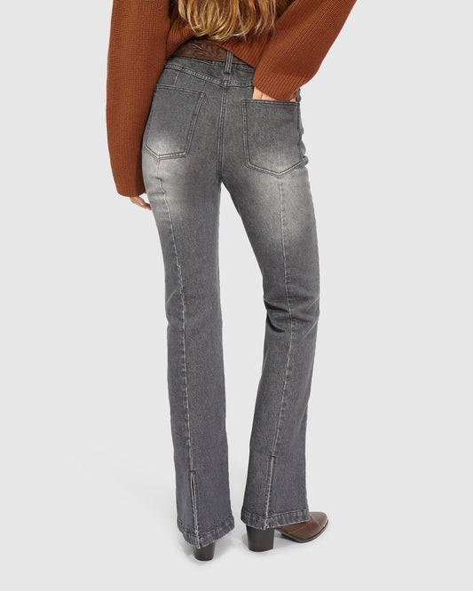 Top Score Bootleg Jean - Medium Black Wash