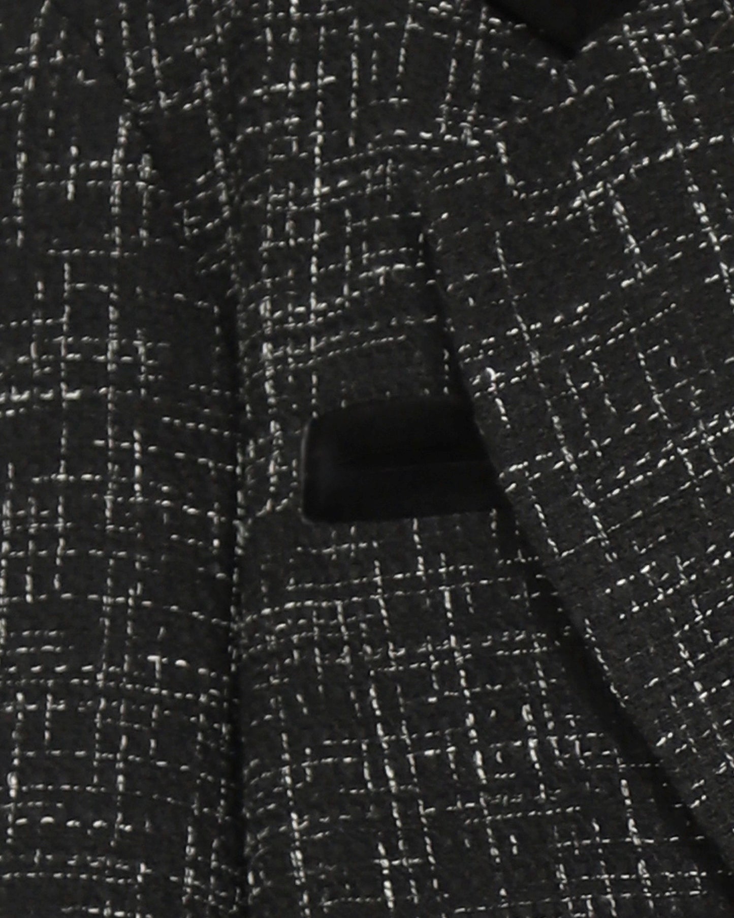 City Noir Tweed Oversized Blazer - Black