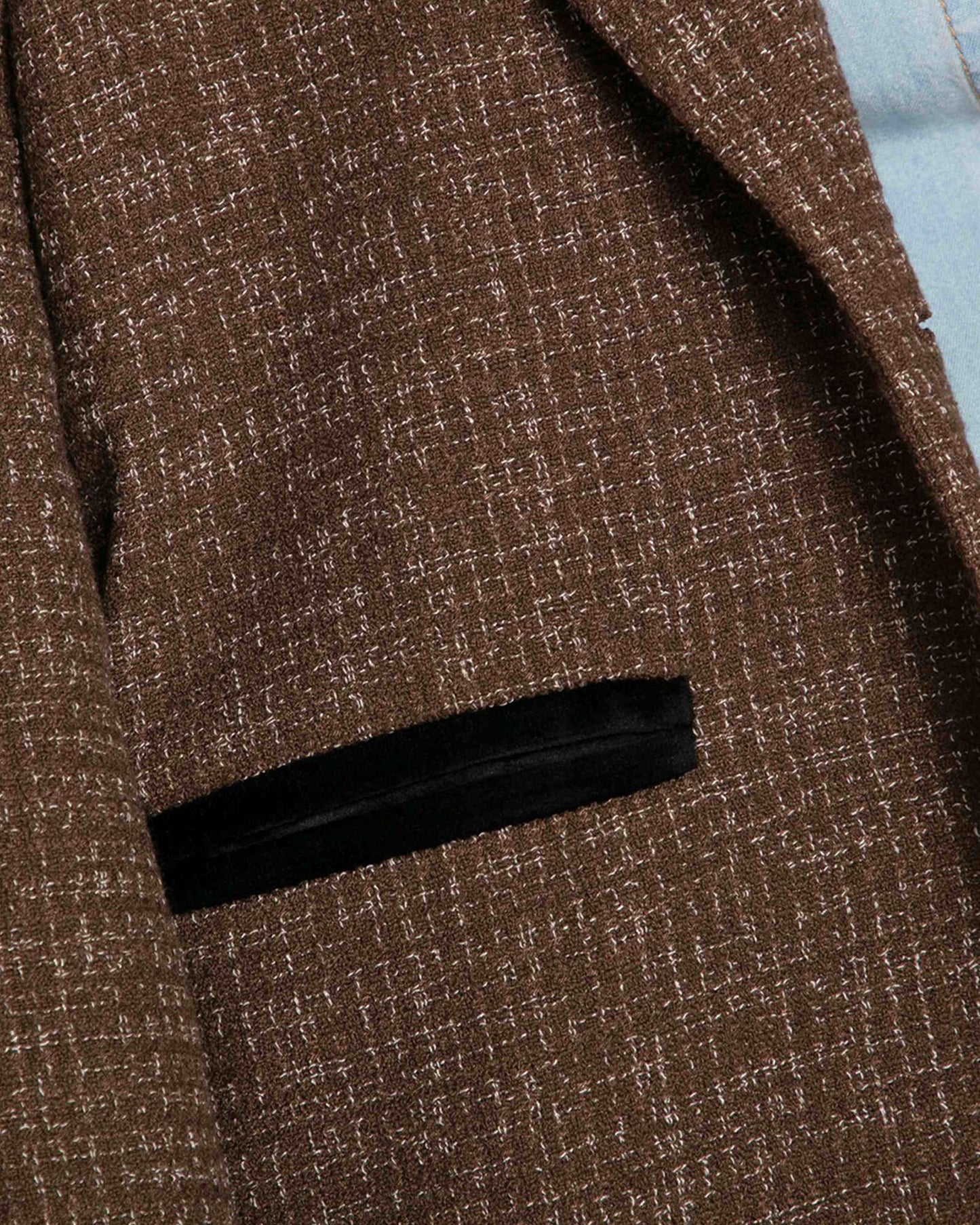 City Noir Tweed Oversized Blazer - Dark Khaki