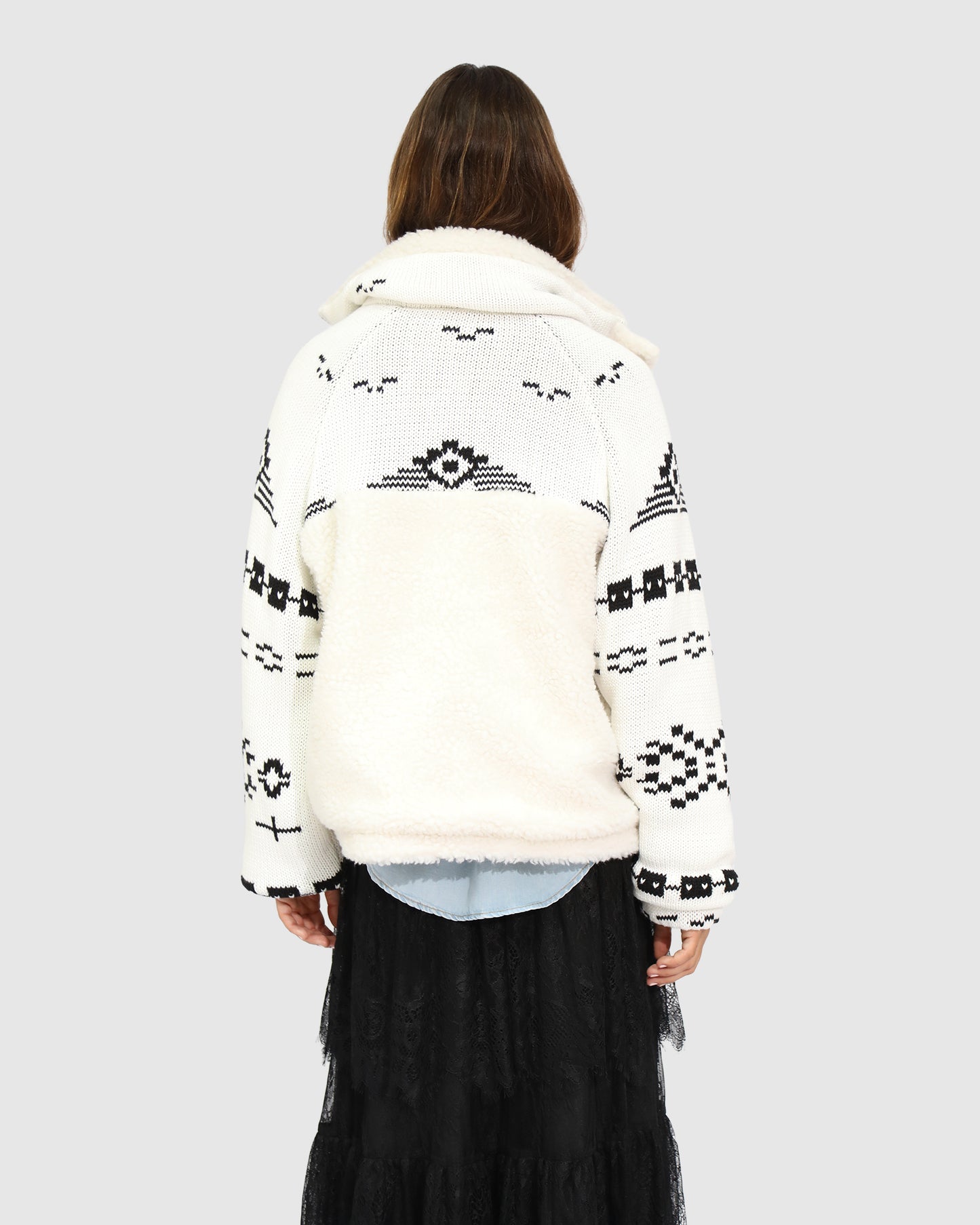 Billie Fair Isle Jacket - Egret/Black