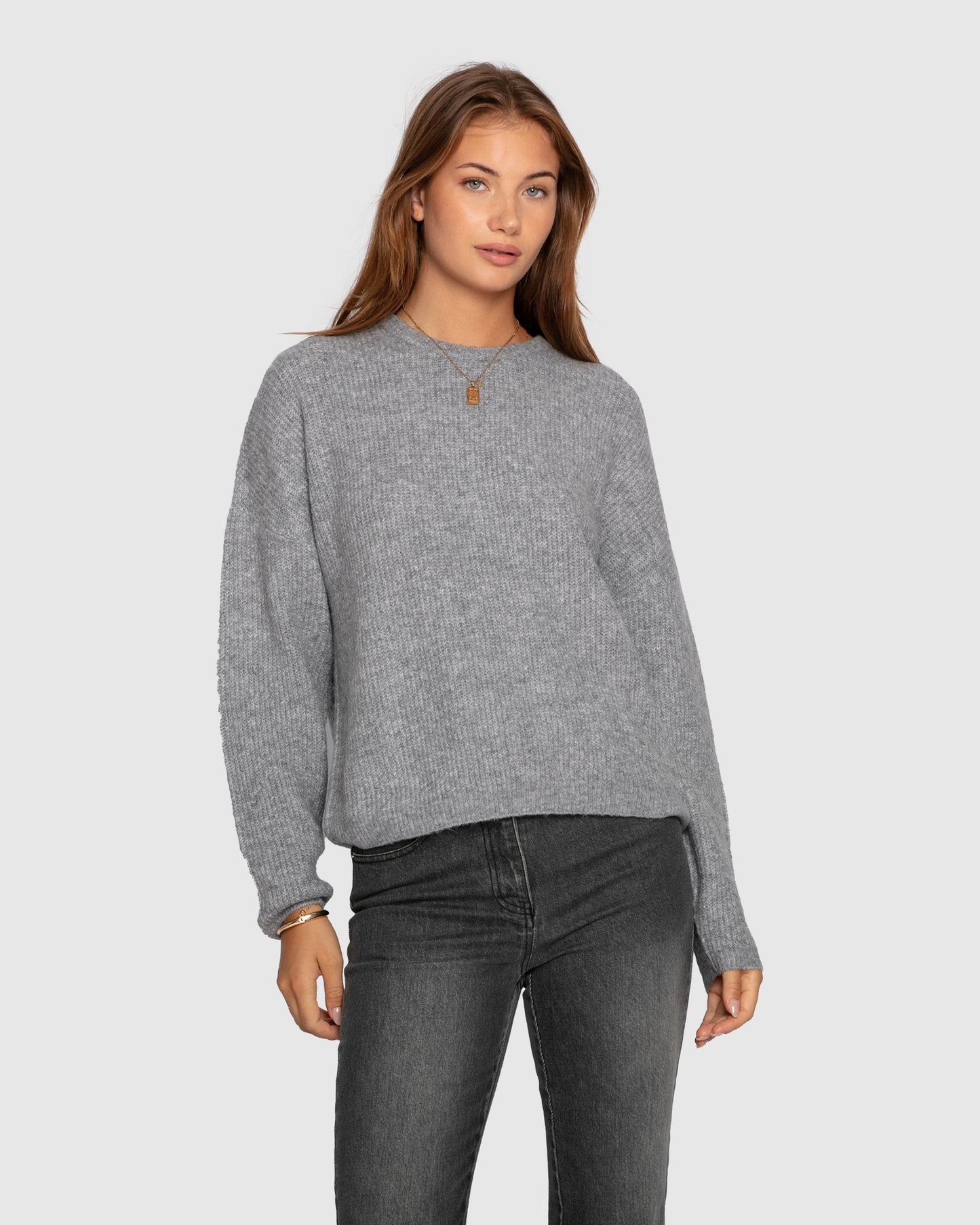 Wrap Me Up Scarf Sweater - Grey Melange