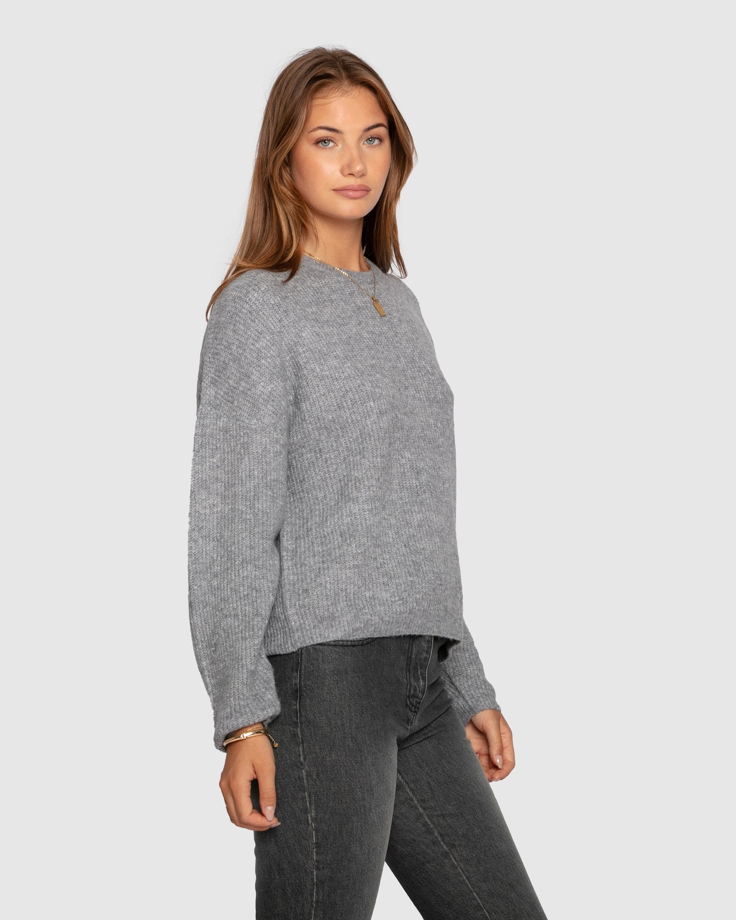Wrap Me Up Scarf Sweater - Grey Melange