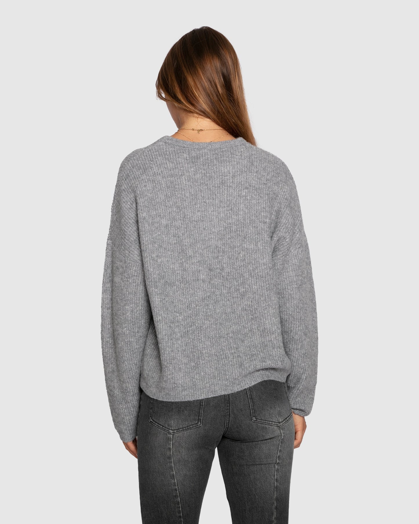 Wrap Me Up Scarf Sweater - Grey Melange