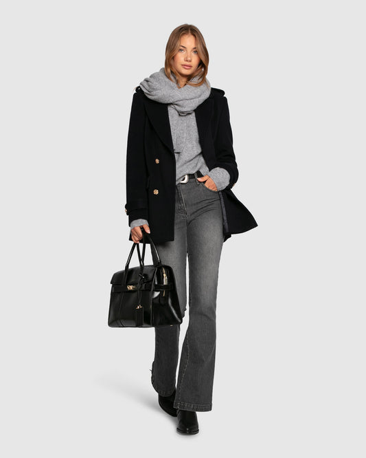 Wrap Me Up Scarf Sweater - Grey Melange