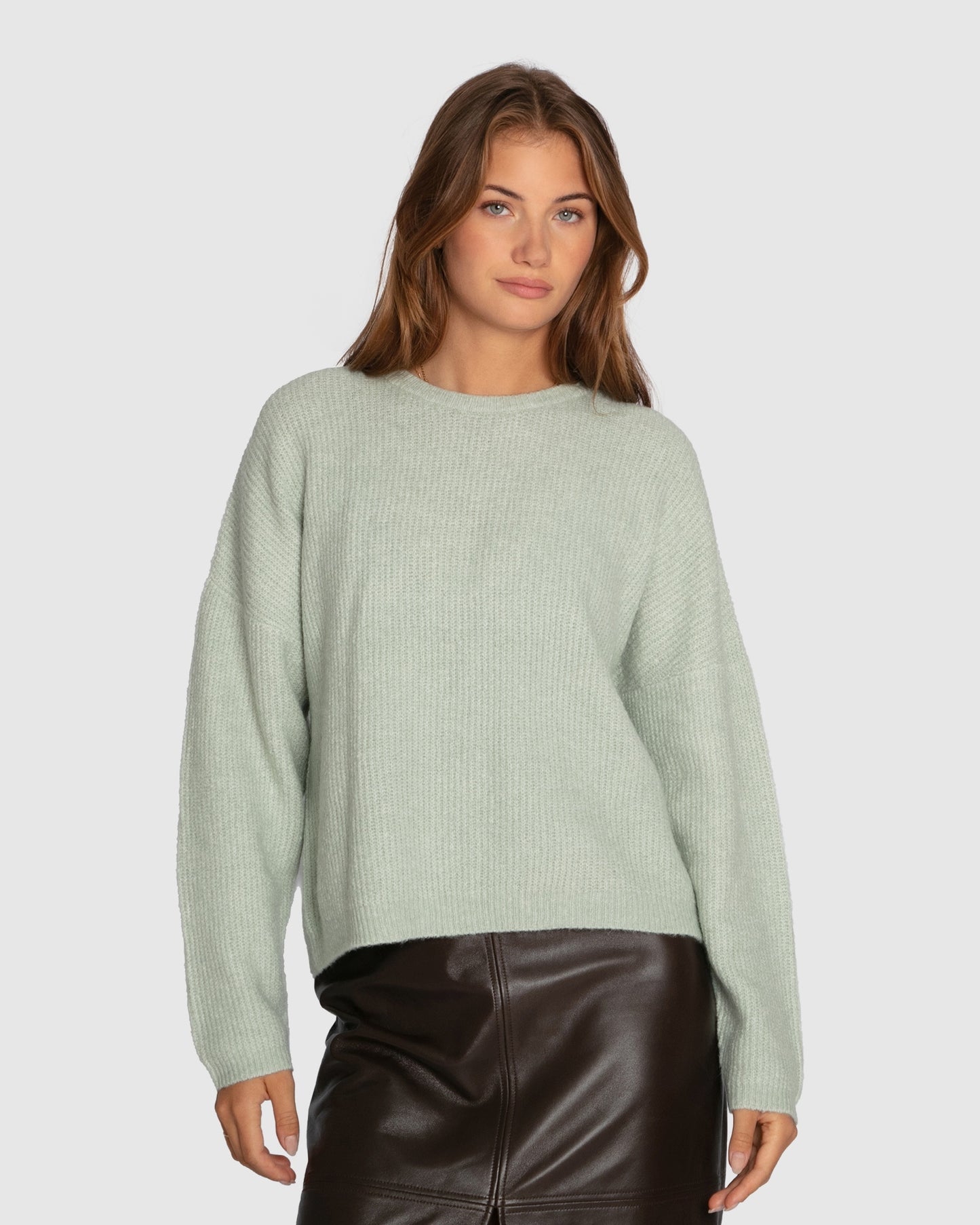 Wrap Me Up Scarf Sweater - Mint