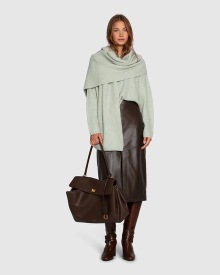 Wrap Me Up Scarf Sweater - Mint