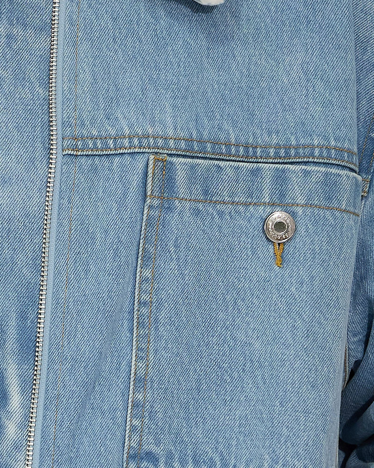 Chill Rider Denim Shearling Coat - Stonewash