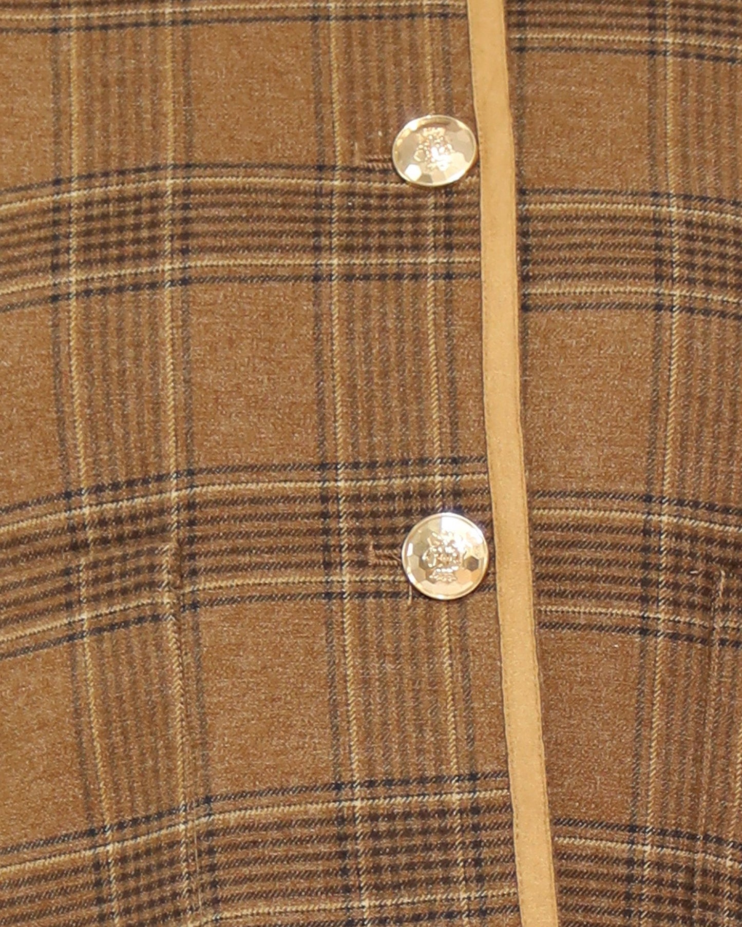 Dynasty Boxy Paisley Jacket - Caramel/Black Check
