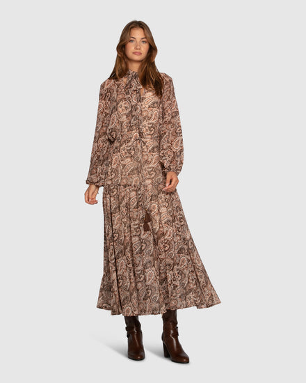 Waterfall Printed Maxi Dress - Print