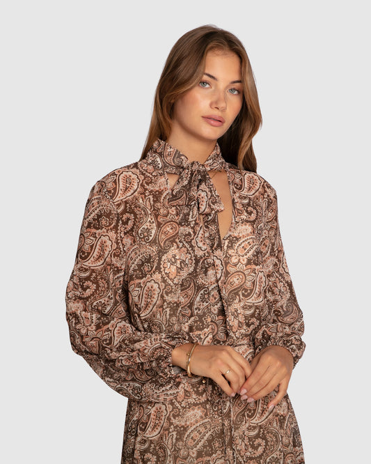 Waterfall Printed Maxi Dress - Print