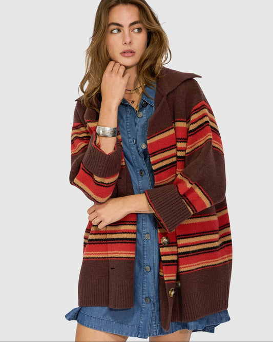 So Many Likes Oversized Knitted Cardi Coat - Chocolate