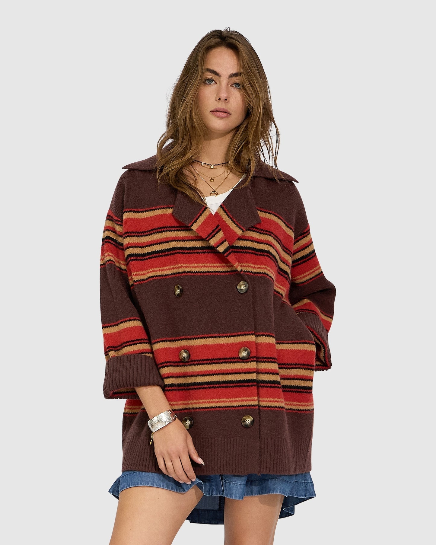 So Many Likes Oversized Knitted Cardi Coat - Chocolate