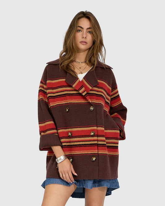 So Many Likes Oversized Knitted Cardi Coat - Chocolate