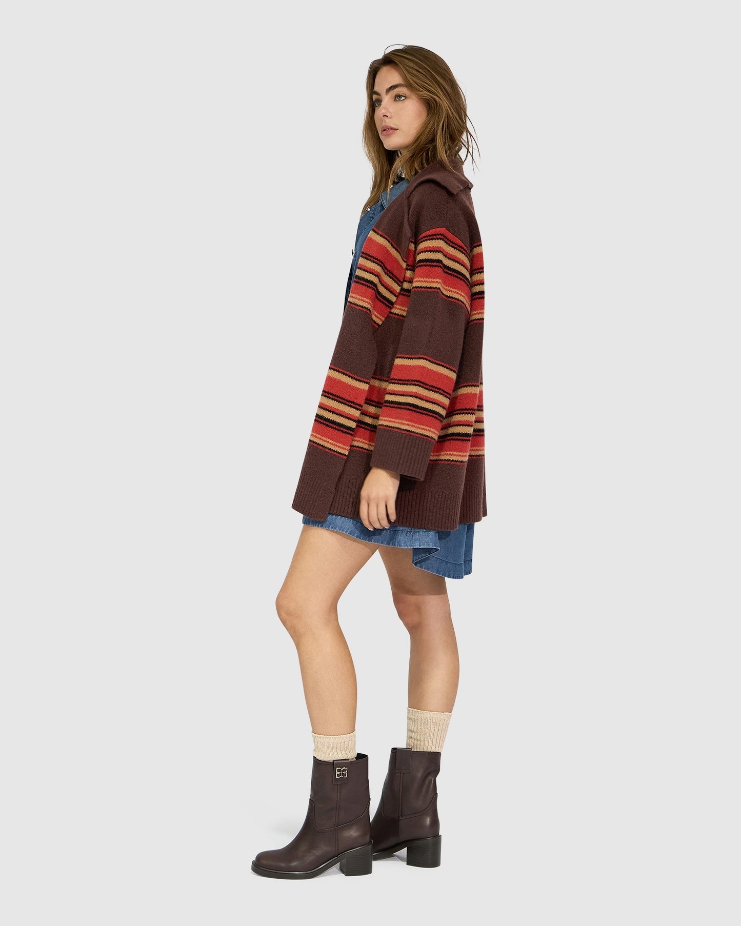 So Many Likes Oversized Knitted Cardi Coat - Chocolate