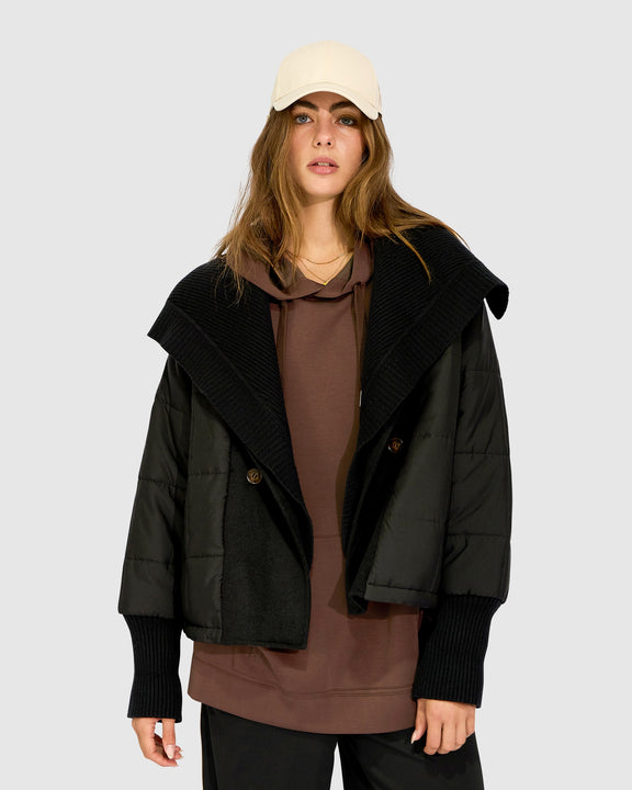 Elements Rib Collar Jacket - Black