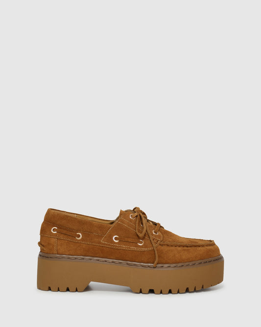 Yachting Day Suede Boat Shoe - Caramel