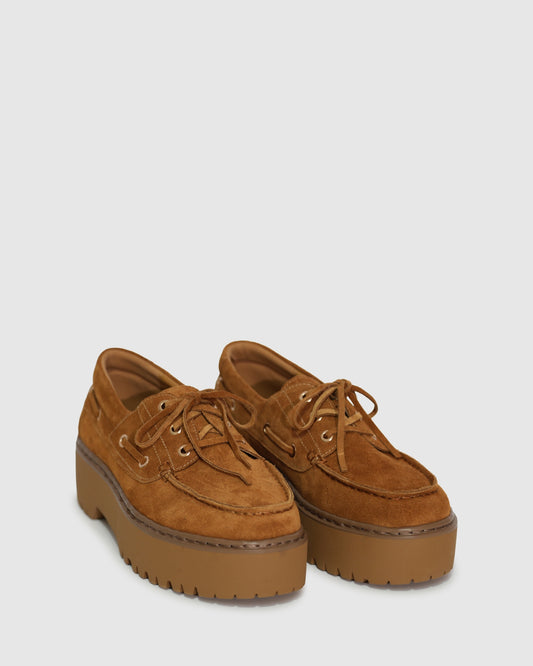 Yachting Day Suede Boat Shoe - Caramel
