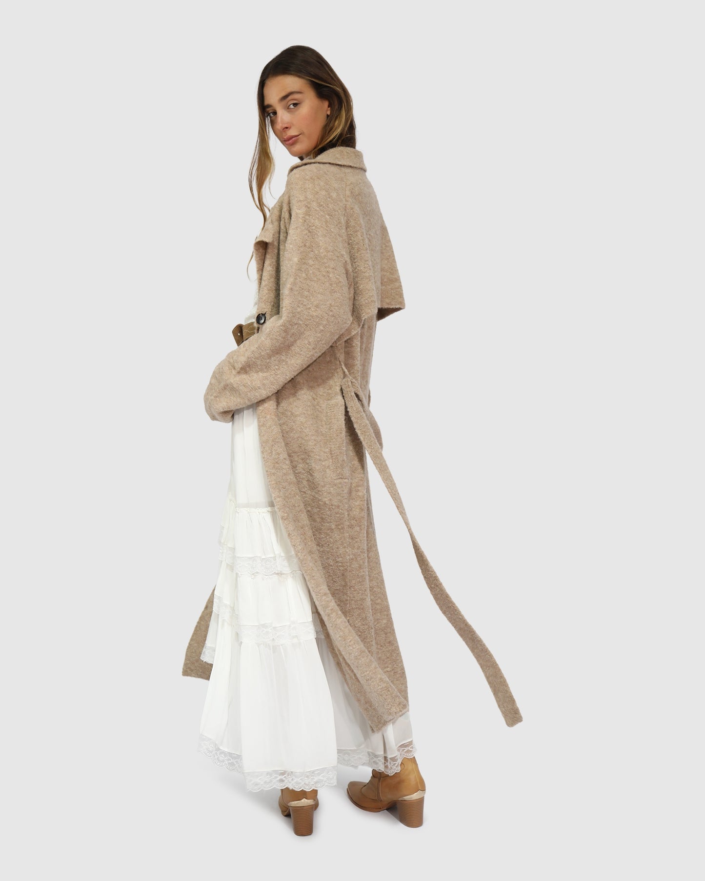 Live in Dream Maxi Trench Cardigan - Khaki