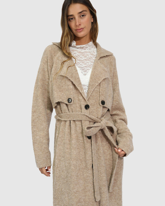 Live in Dream Maxi Trench Cardigan - Khaki