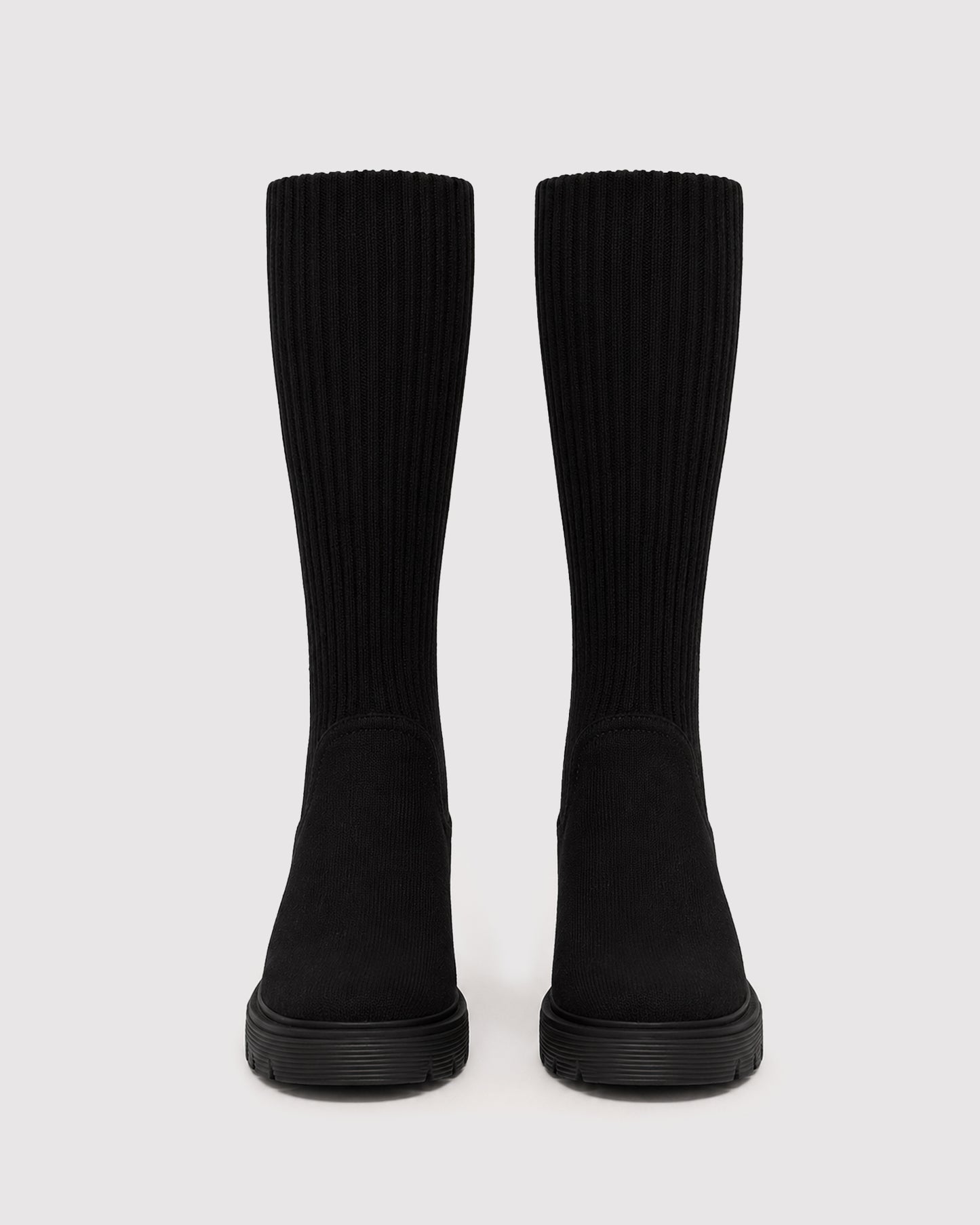 Tokyo Lights Rib Sock Boot - Black