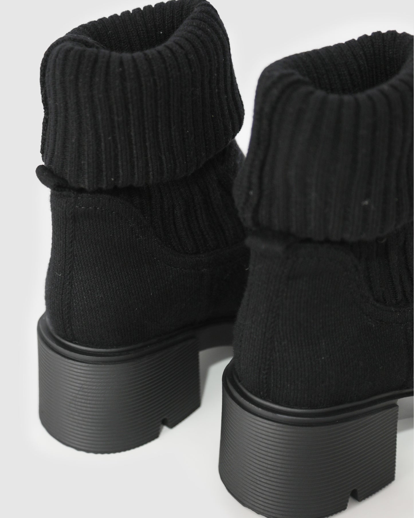Tokyo Lights Rib Sock Boot - Black
