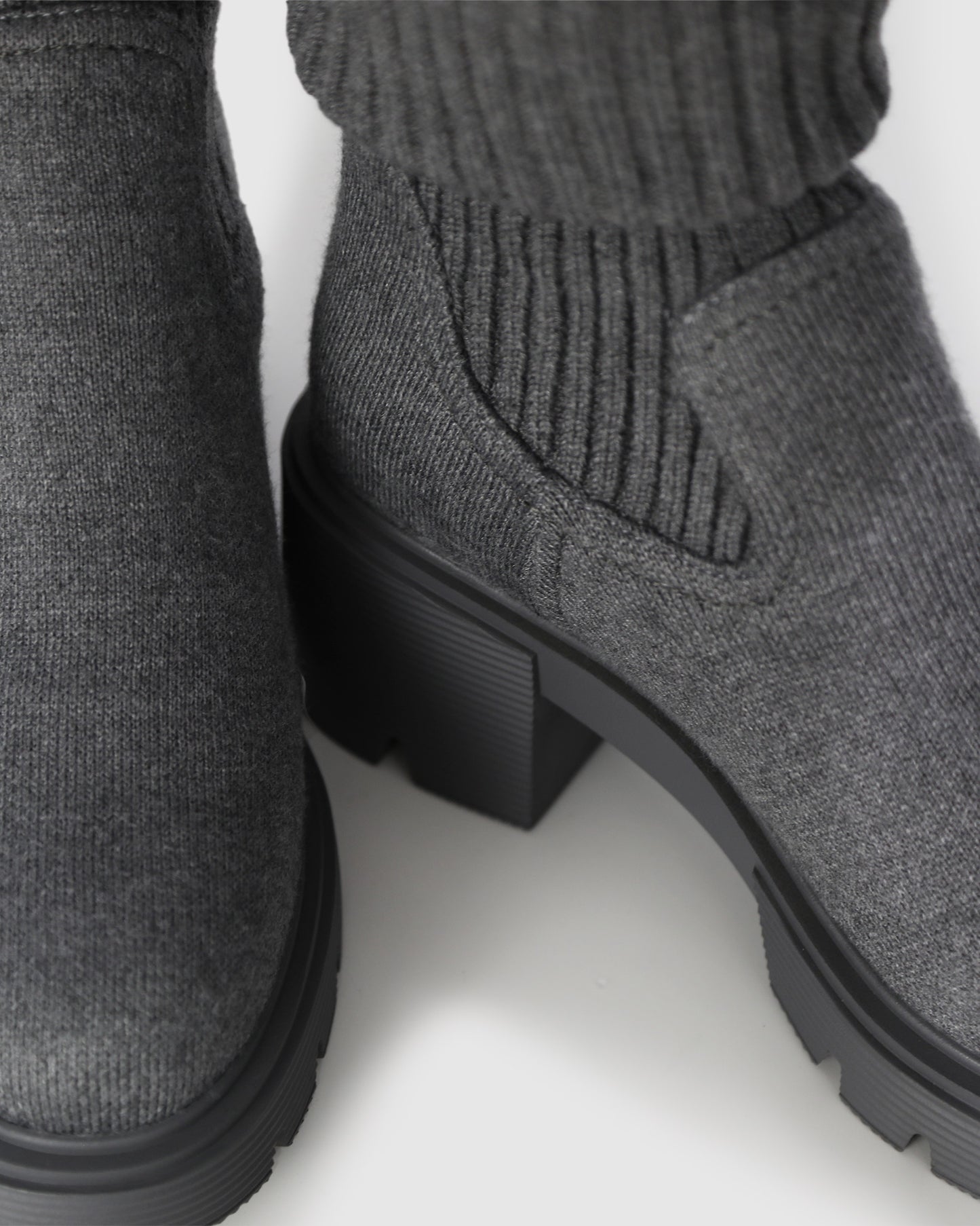 Tokyo Lights Rib Sock Boot - Grey