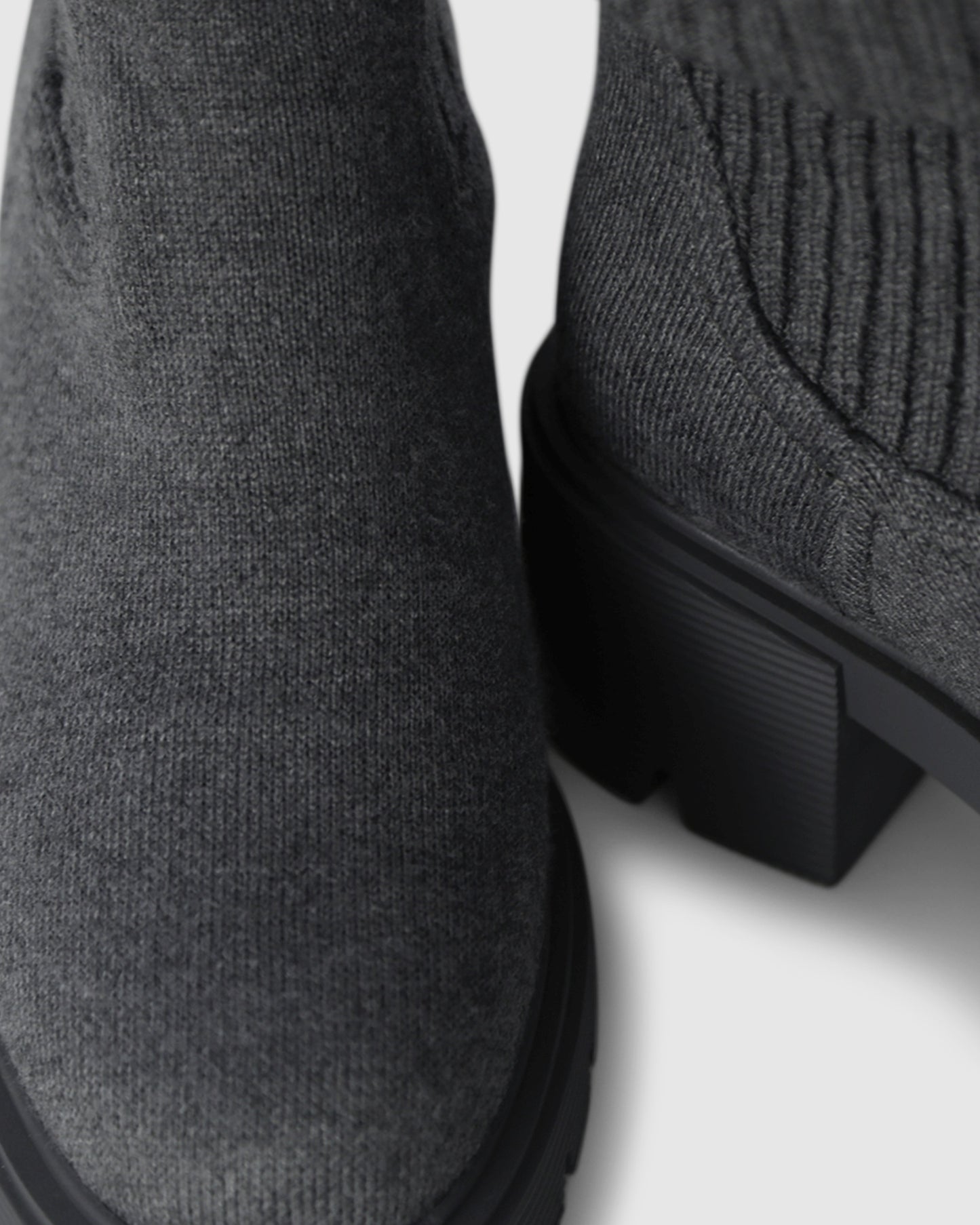 Tokyo Lights Rib Sock Boot - Grey