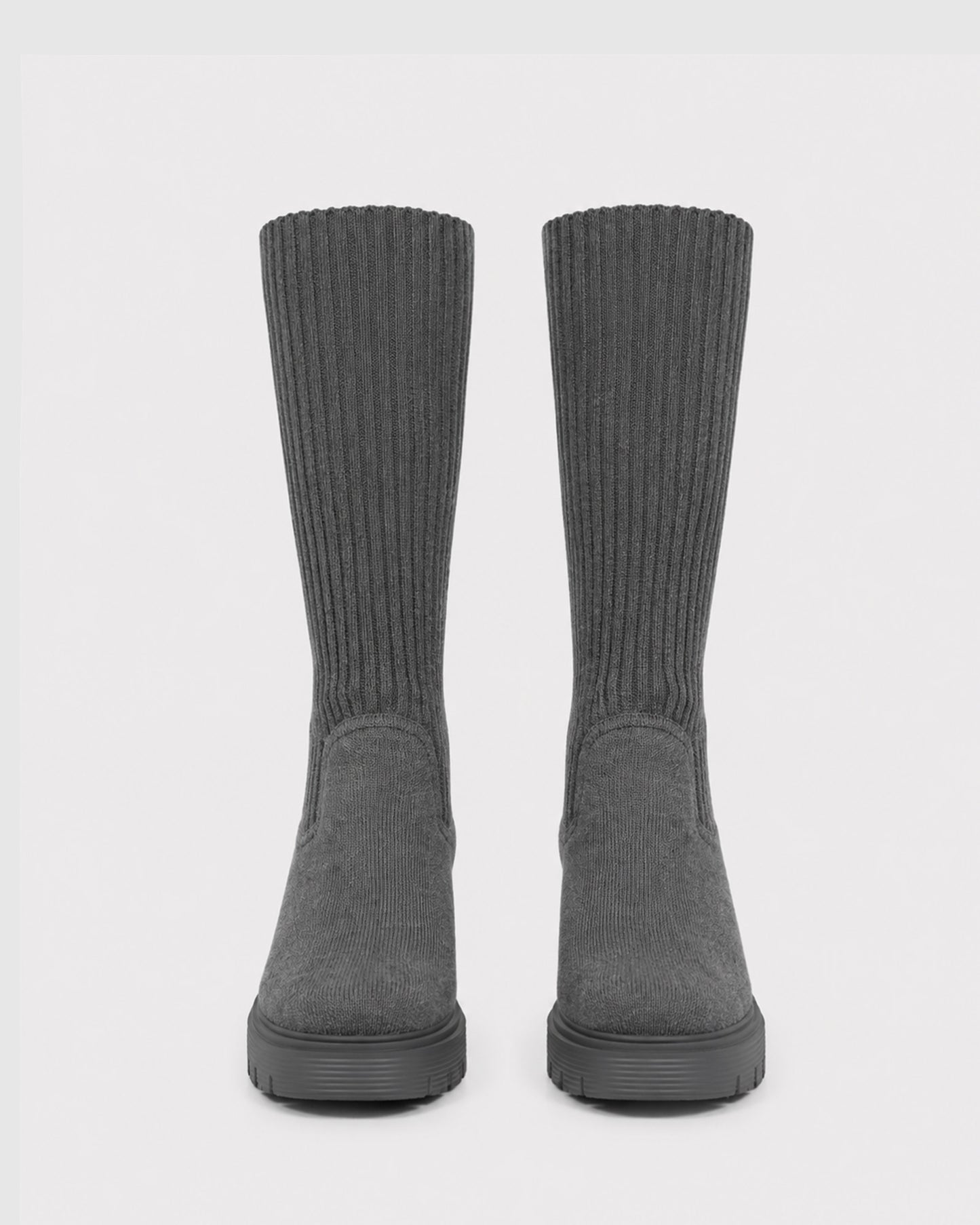 Tokyo Lights Rib Sock Boot - Grey