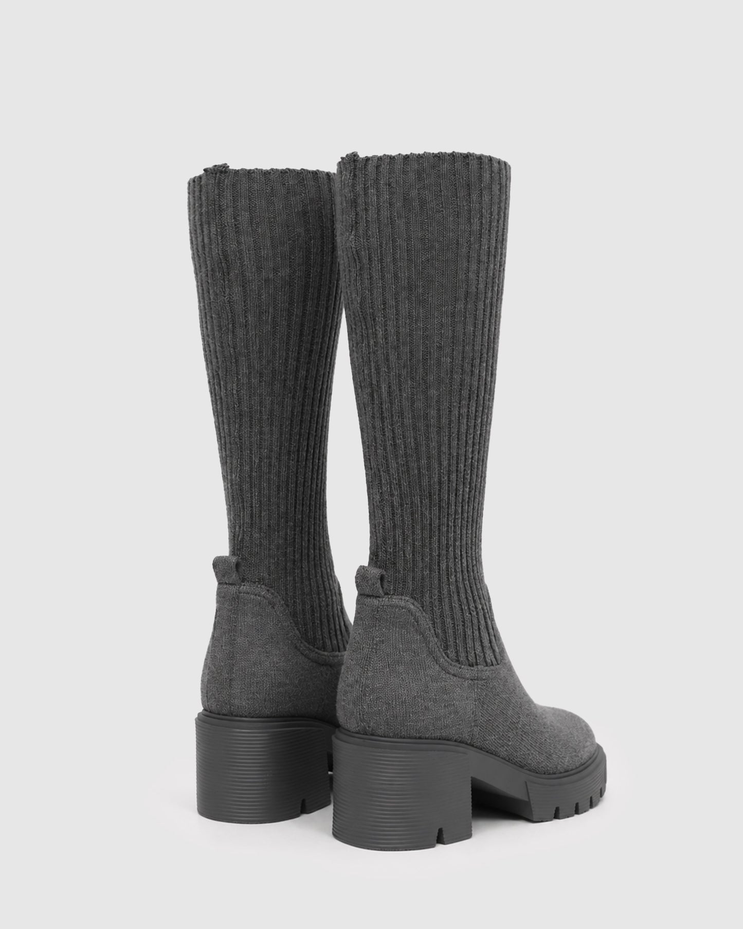 Tokyo Lights Rib Sock Boot - Grey
