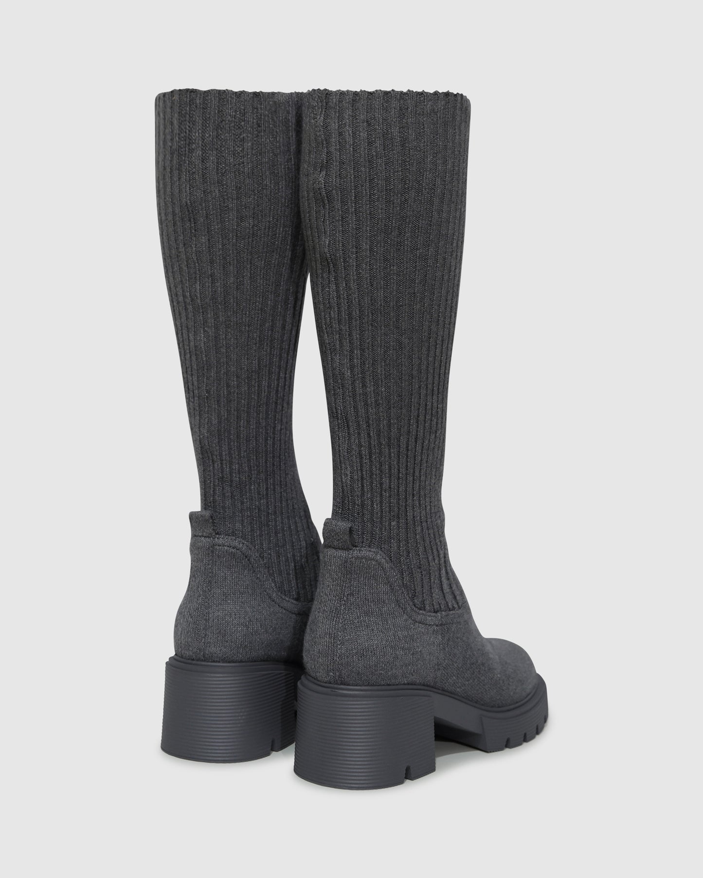Tokyo Lights Rib Sock Boot - Grey