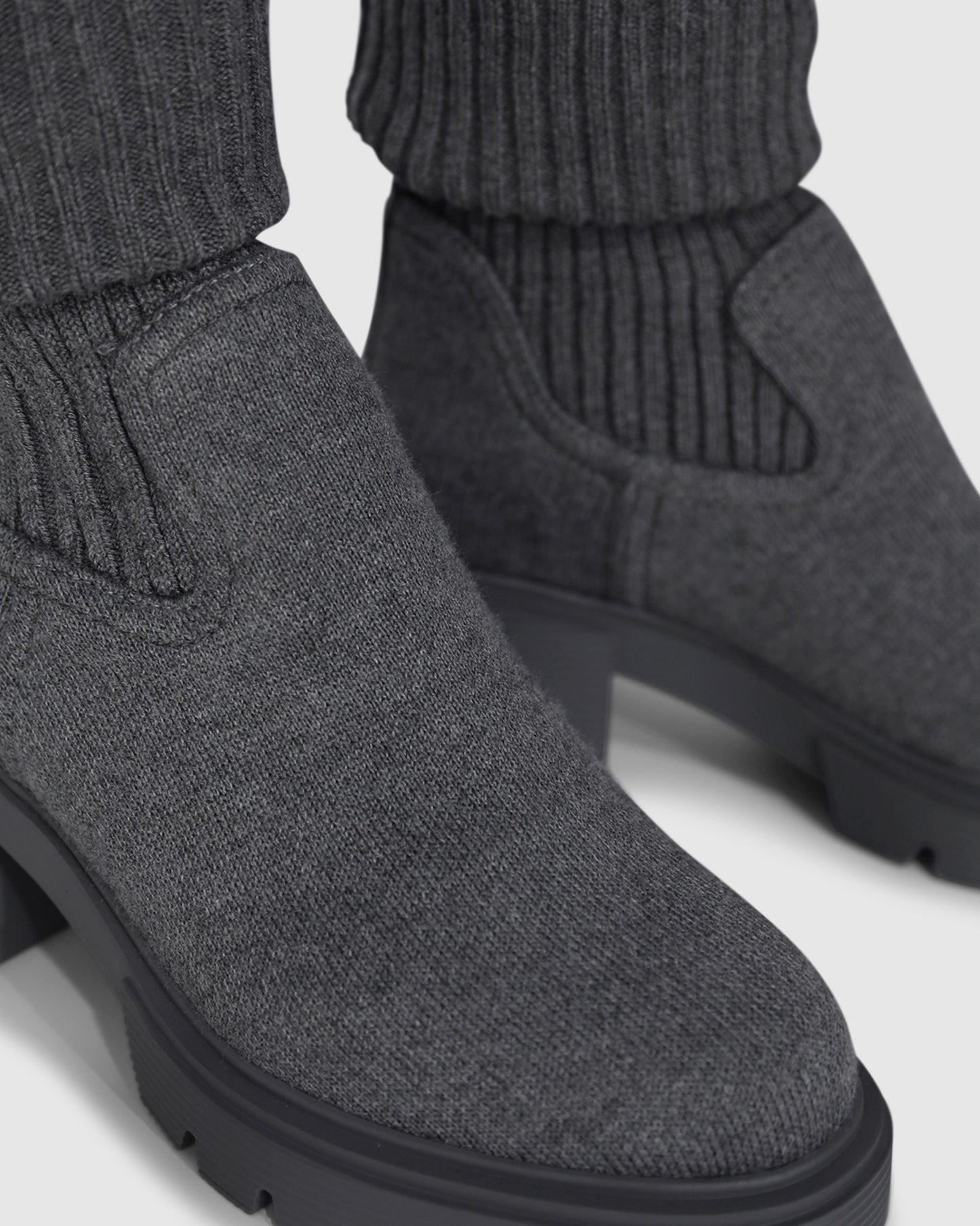 Tokyo Lights Rib Sock Boot - Grey