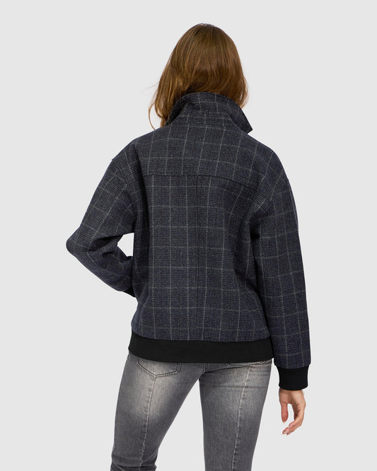 Love Cruise Bomber Jacket - Black Check