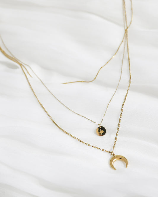 Golden Reverie Layered Necklace - Gold