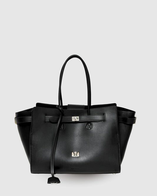 In The City Leather Shoulder Bag - Black