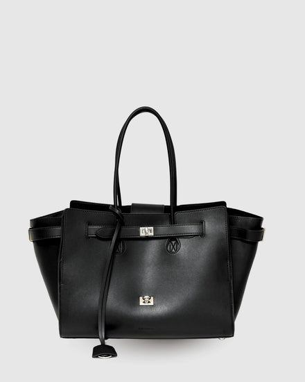 In The City Leather Shoulder Bag - Black