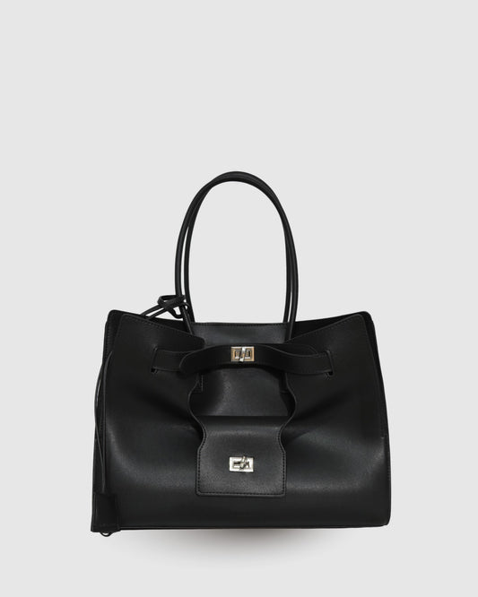 In The City Leather Shoulder Bag - Black