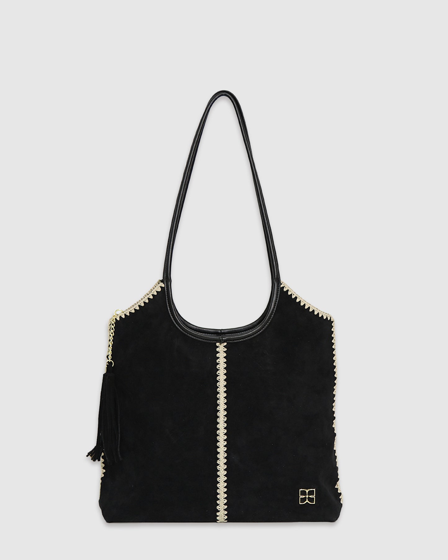Back To Friends Suede Shopper - Black