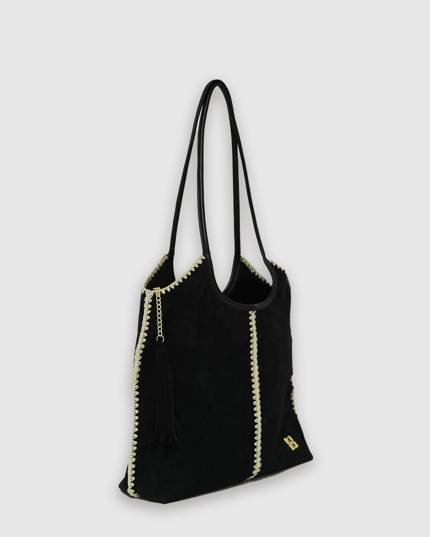 Back To Friends Suede Shopper - Black