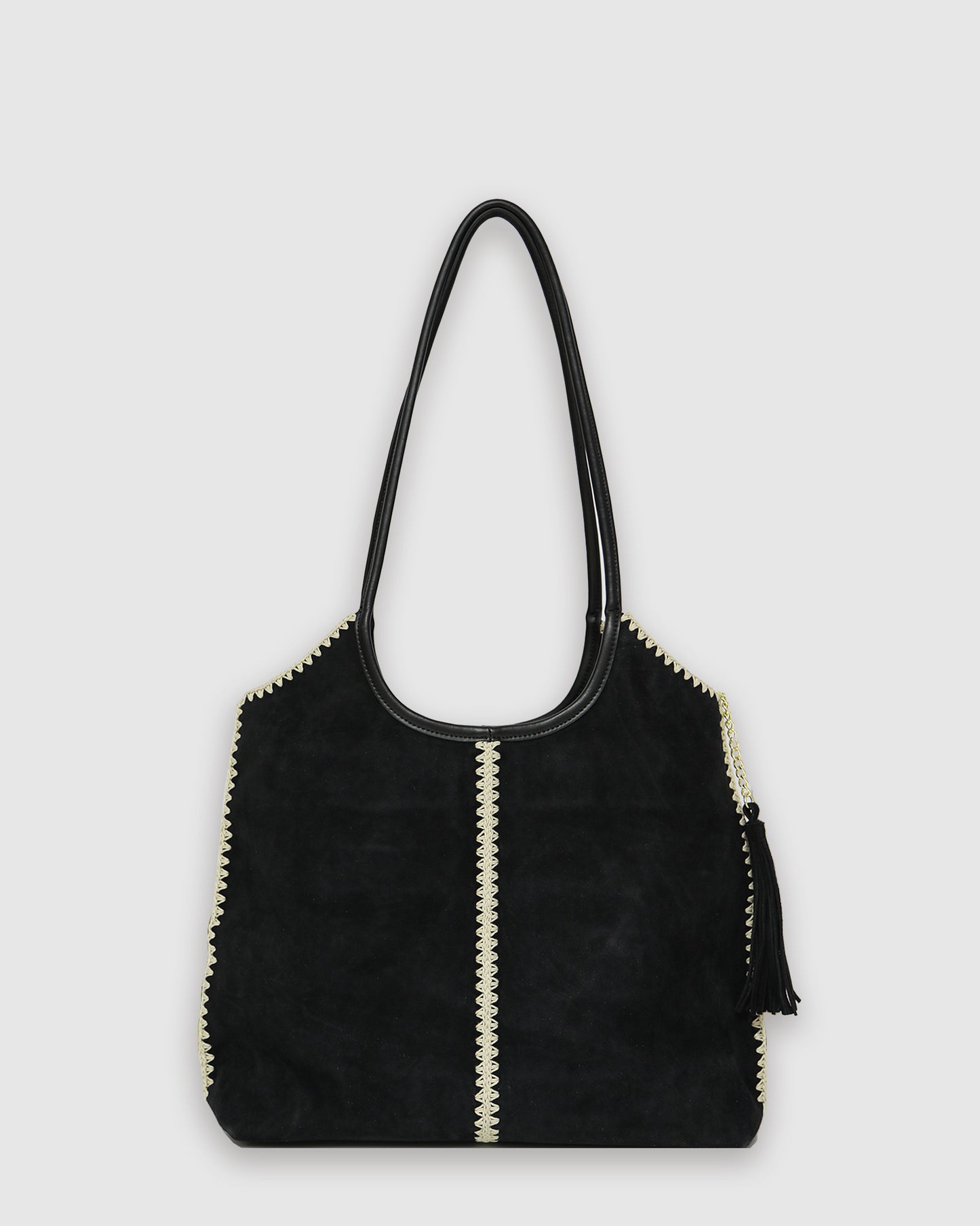 Back To Friends Suede Shopper - Black