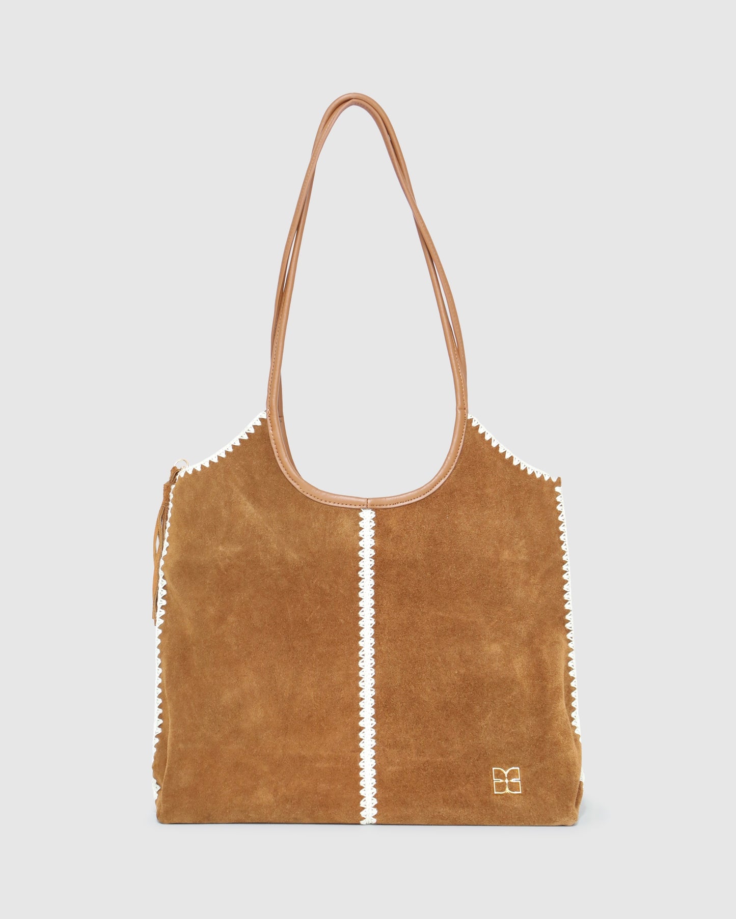 Back To Friends Suede Shopper - Tan