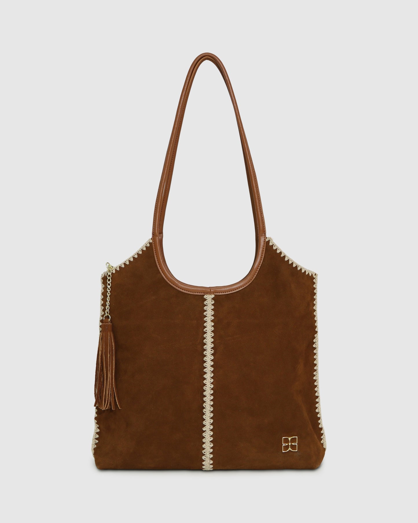 Back To Friends Suede Shopper - Tan